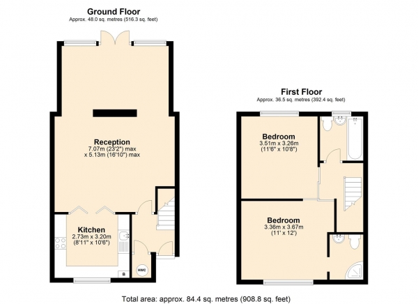 Floor Plan Image for 2 Bedroom Terraced House for Sale in Halbutt Street, Dagenham