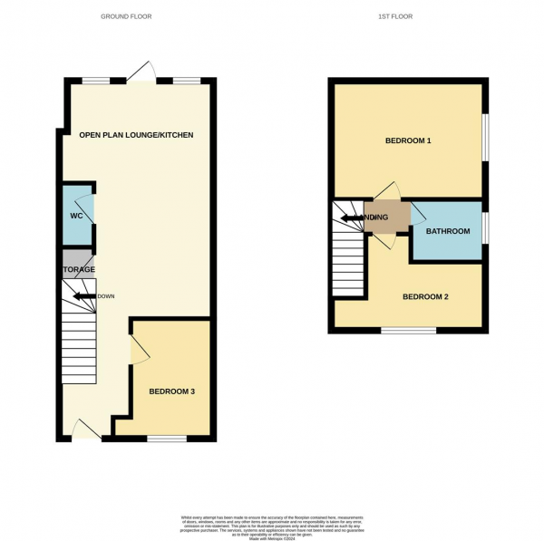 Floor Plan for 3 Bedroom End of Terrace House for Sale in Wood Lane, Dagenham, RM8, 3JU - Guide Price &pound375,000