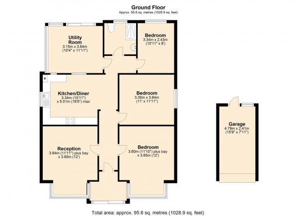 Floor Plan Image for 3 Bedroom Detached Bungalow for Sale in Dagmar Road, Dagenham