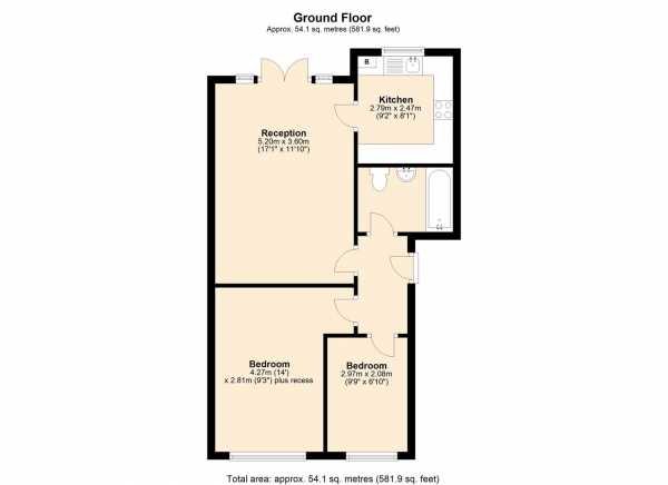 Floor Plan Image for 2 Bedroom Apartment for Sale in Review Road, Dagenham