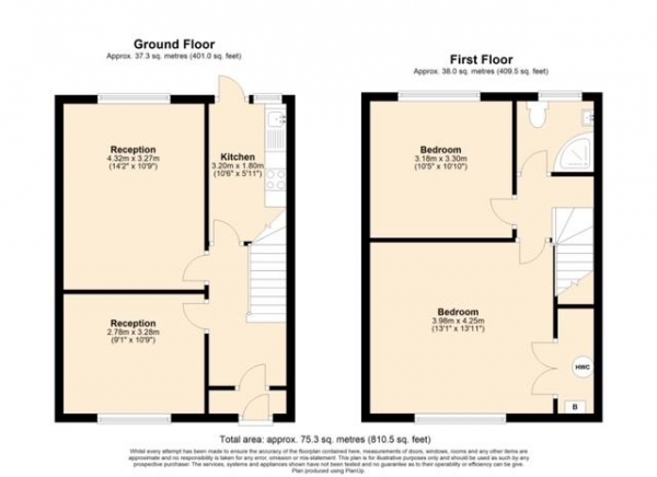 Floor Plan Image for 2 Bedroom Terraced House for Sale in Reede Road, Dagenham