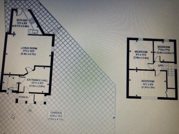 Floor Plan Image for 3 Bedroom End of Terrace House for Sale in Downing Road, Dagenham