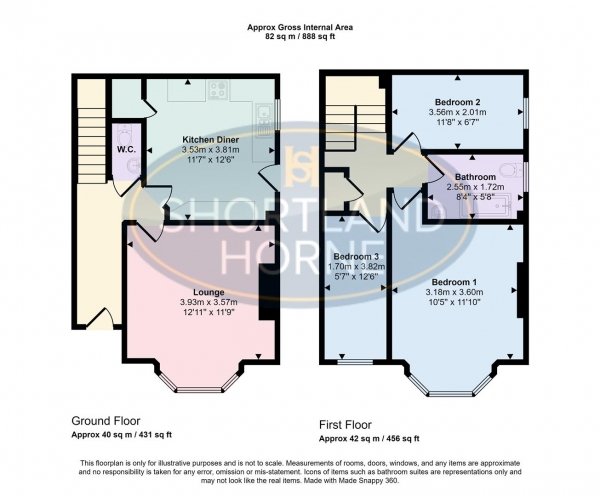 Floor Plan Image for 3 Bedroom End of Terrace House for Sale in Chester Street, Coundon, Coventry