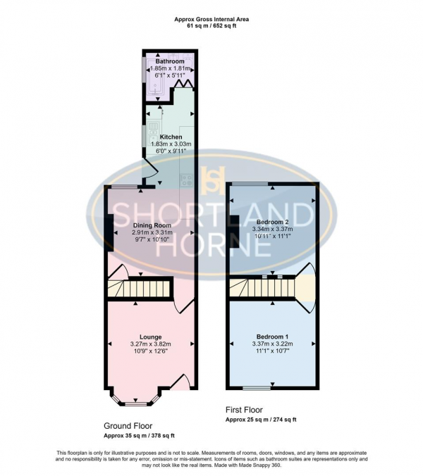 Floor Plan Image for 2 Bedroom Terraced House for Sale in Huntingdon Road, Earlsdon, Coventry