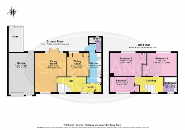 Floor Plan Image for 3 Bedroom End of Terrace House for Sale in Atherston Place, Cannon Park, Coventry