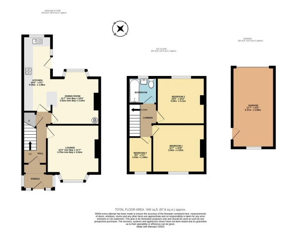 Floor Plan Image for 3 Bedroom End of Terrace House for Sale in Crosbie Road, Chapelfields,  Coventry