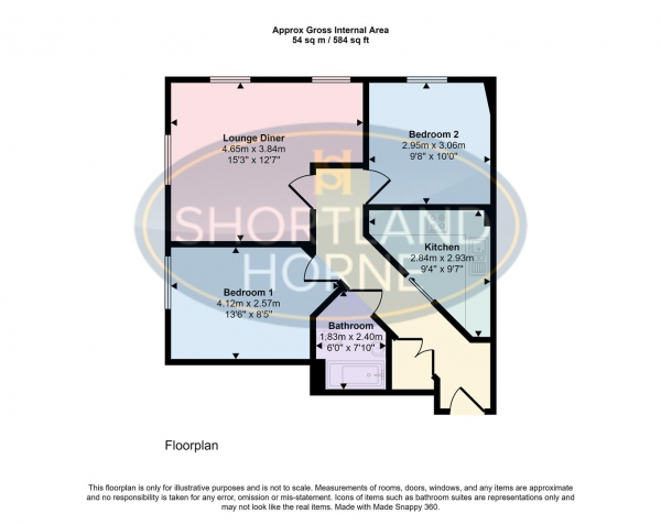 Floor Plan Image for 2 Bedroom Flat for Sale in Allesley Old Road, Chapelfields, Coventry