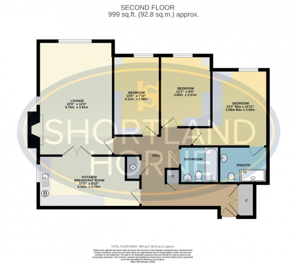 Floor Plan Image for 3 Bedroom Flat for Sale in Aragon House, Warwick Road, Coventry