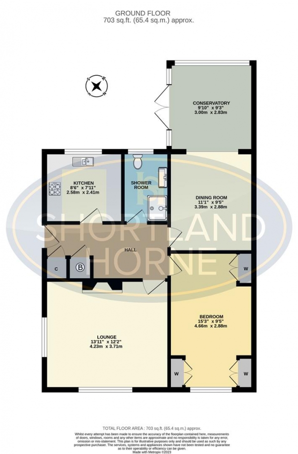 Floor Plan Image for 1 Bedroom Semi-Detached Bungalow for Sale in Buckingham Rise, Allesley Park, Coventry