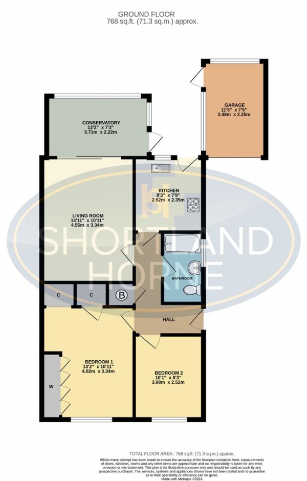 Floor Plan Image for 2 Bedroom Semi-Detached Bungalow for Sale in St. Helens Way, Allesley, Coventry