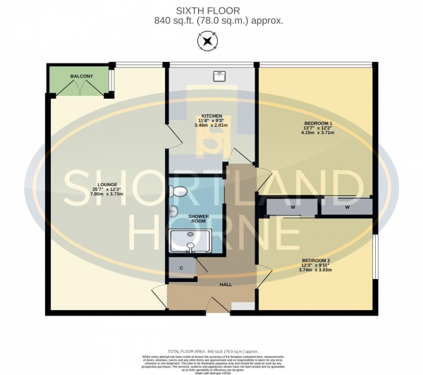 Floor Plan Image for 2 Bedroom Flat for Sale in Kenilworth Court, Styvechale, Coventry