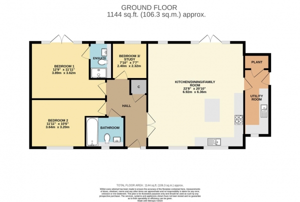 Floor Plan Image for 3 Bedroom Detached Bungalow for Sale in Wall Hill Road, Corley, Coventry