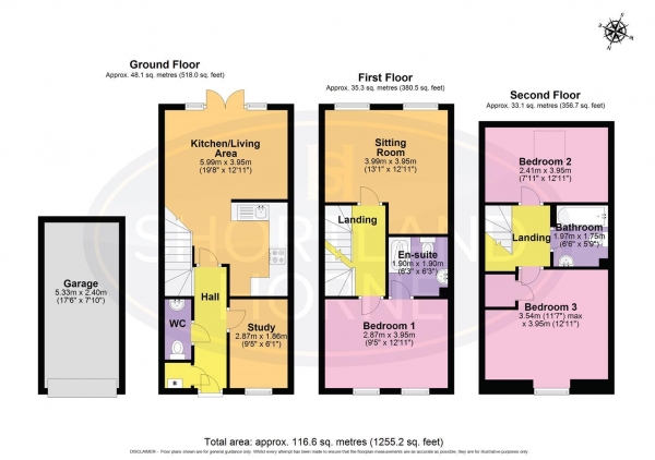 Floor Plan Image for 3 Bedroom Terraced House for Sale in Coopers Meadow, Keresley End, Coventry