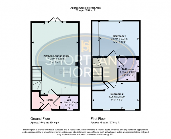 Floor Plan Image for 2 Bedroom Semi-Detached House for Sale in Henry Baxter Drive, Kerelsey End, Coventry