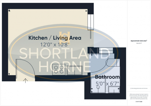 Floor Plan for 1 Bedroom Studio to Rent in Coundon Road, Coventry, CV1, 4AR - £150 pw | £650 pcm