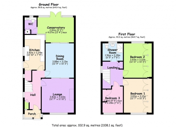 Floor Plan Image for 3 Bedroom Semi-Detached House for Sale in Ivybridge Road, Styvechale, Coventry