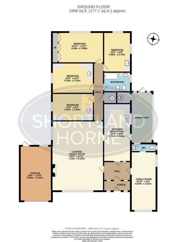 Floor Plan for 4 Bedroom Detached Bungalow for Sale in Stonehaven Drive, Finham, Coventry, CV3, 6EX - Guide Price &pound650,000