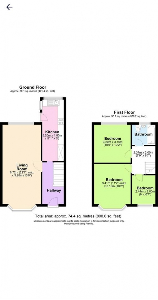 Floor Plan Image for 3 Bedroom Terraced House for Sale in Fletchamstead Highway, Tile Hill, Coventry