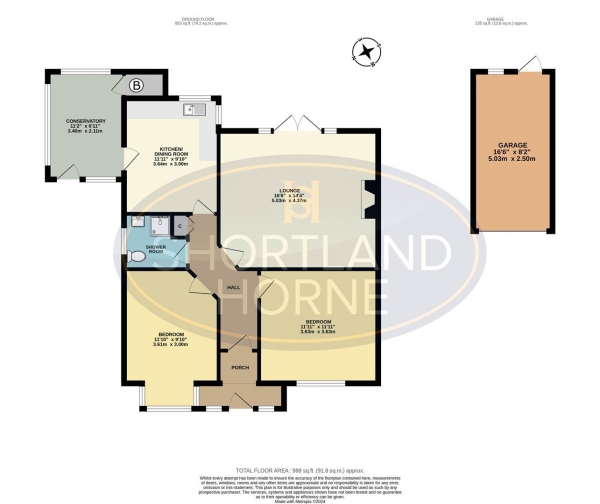 Floor Plan for 2 Bedroom Semi-Detached Bungalow for Sale in Alfriston Road, Finham, Coventry, CV3, 6FH - Guide Price &pound375,000