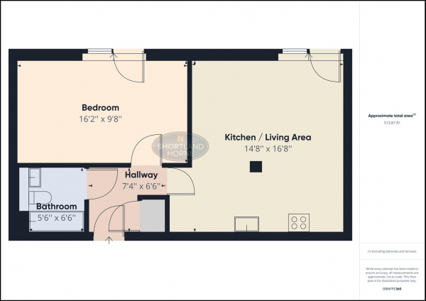 Floor Plan Image for 1 Bedroom Apartment to Rent in The Co-Operative, Corporation Street