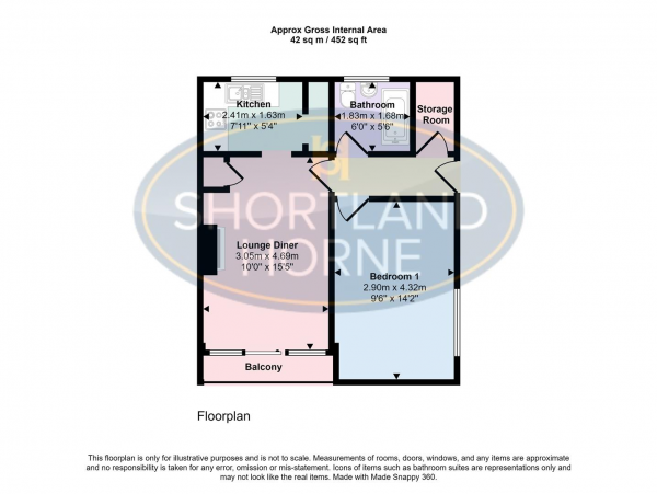 Floor Plan Image for 1 Bedroom Flat for Sale in Sewall Highway, Walsgrave, Coventry