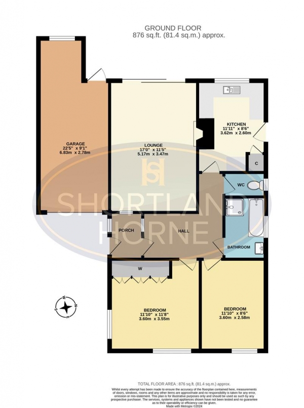 Floor Plan Image for 2 Bedroom Detached Bungalow for Sale in Ilmington Close, Styvechale Grange, Coventry