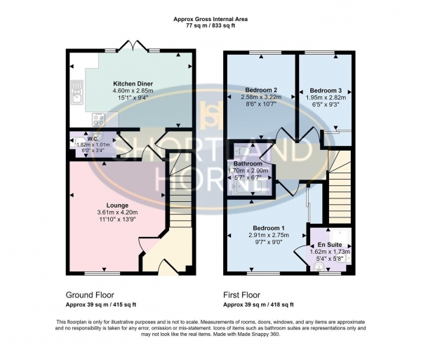 Floor Plan Image for 3 Bedroom End of Terrace House for Sale in Cherry Tree Drive, Canley, Coventry