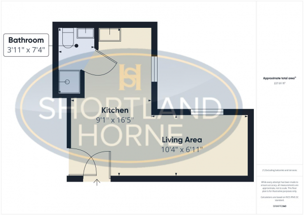 Floor Plan for 1 Bedroom Studio to Rent in Gloucester Street, Coventry, CV1, 3BZ - £185 pw | £800 pcm