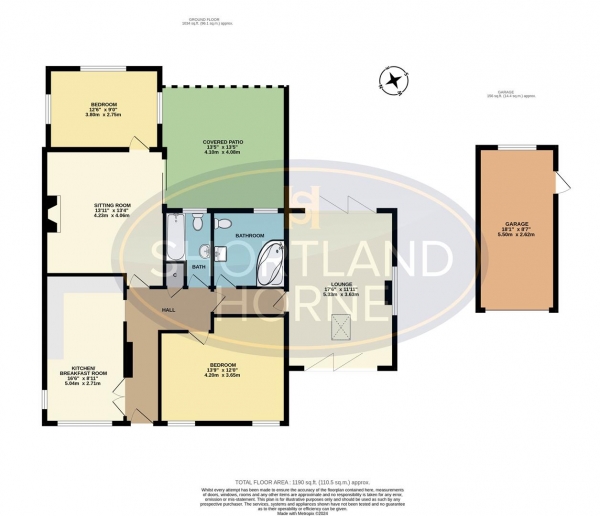 Floor Plan Image for 3 Bedroom Detached Bungalow for Sale in Exminster Road, Styvechale, Coventry