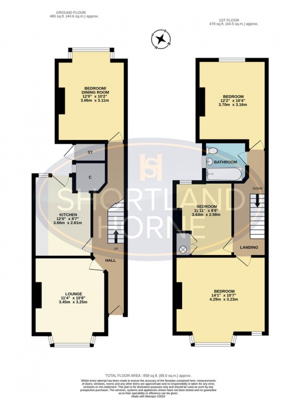 Floor Plan Image for 3 Bedroom End of Terrace House for Sale in Hearsall Lane, Earlsdon, Coventry