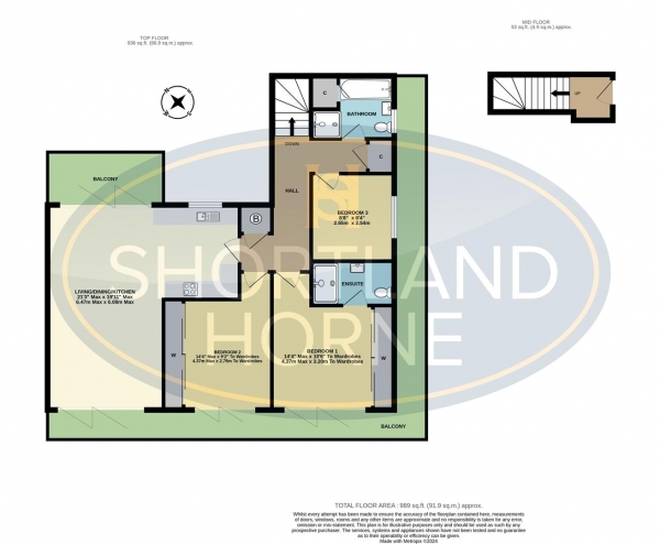 Floor Plan Image for 3 Bedroom Penthouse for Sale in Warwick Road, Kenilworth