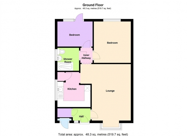 Floor Plan Image for 2 Bedroom Semi-Detached Bungalow for Sale in Shadowbrook Road, Coundon, Coventry