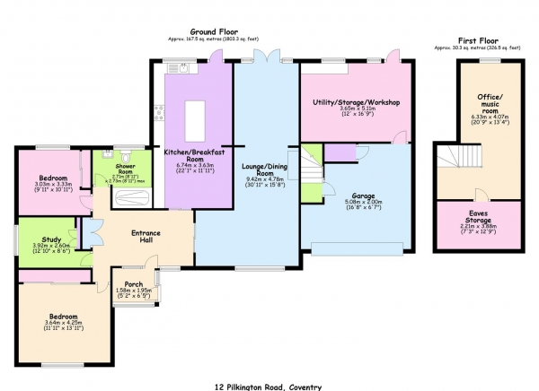 Floor Plan Image for 3 Bedroom Detached Bungalow for Sale in Pilkington Road, Beechwood Gardens, Coventry