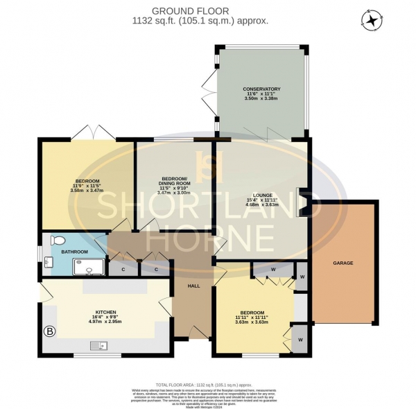 Floor Plan Image for 3 Bedroom Detached Bungalow for Sale in Luther Way, Eastern Green, Coventry