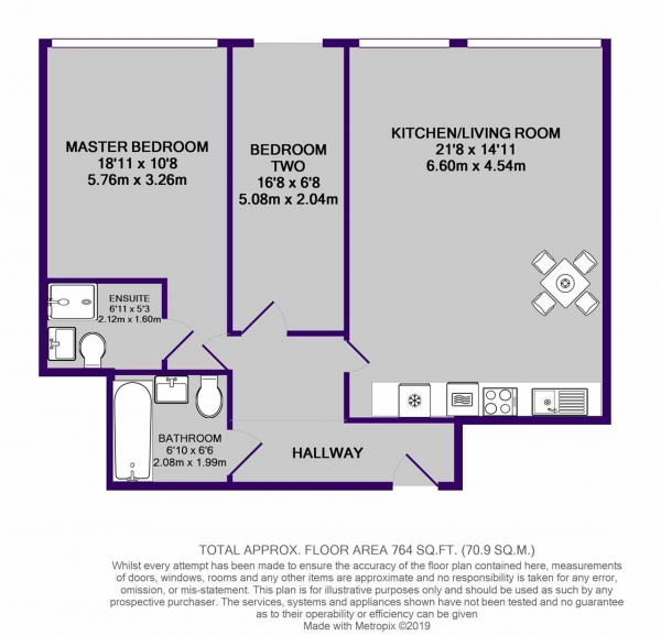 Floor Plan Image for 2 Bedroom Apartment for Sale in 19 Princes Parade, Liverpool