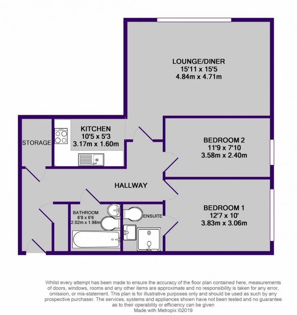 Floor Plan Image for 2 Bedroom Apartment for Sale in Alexandra Tower, Princes Parade, Liverpool