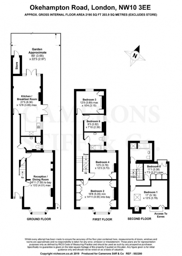 Floor Plan Image for 5 Bedroom Property for Sale in Okehampton Road, London, NW6