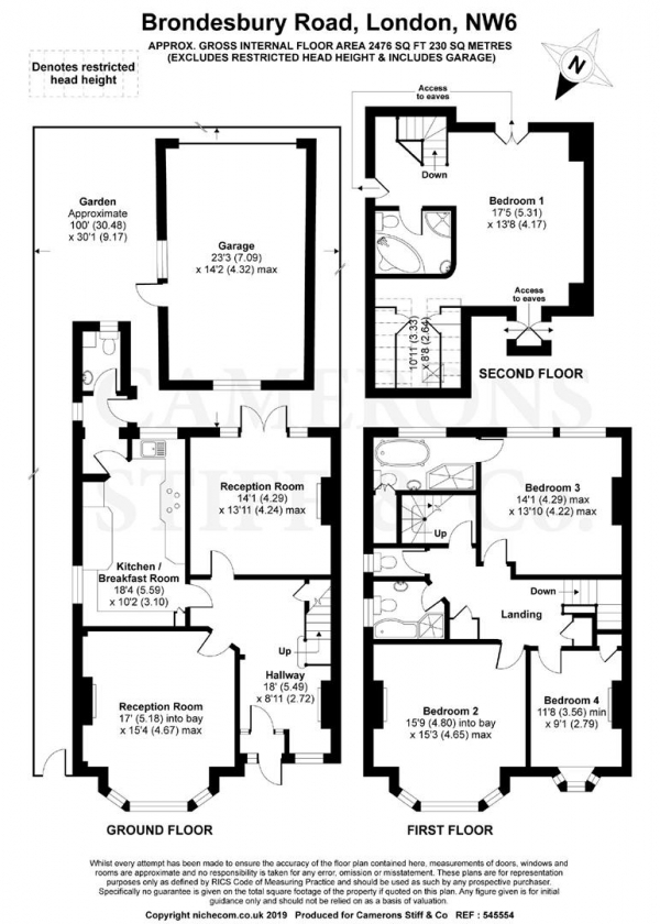 Floor Plan Image for 4 Bedroom Detached House for Sale in Brondesbury Road, London