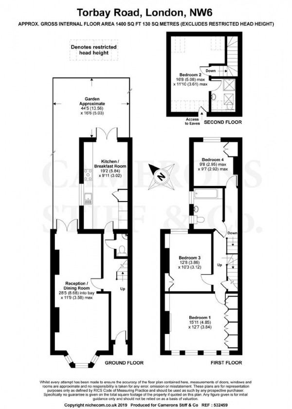 Floor Plan Image for 4 Bedroom Property for Sale in Torbay Road, London