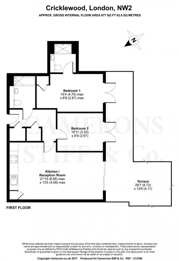 Floor Plan Image for 2 Bedroom Apartment to Rent in Cricklewood Broadway, Cricklewood