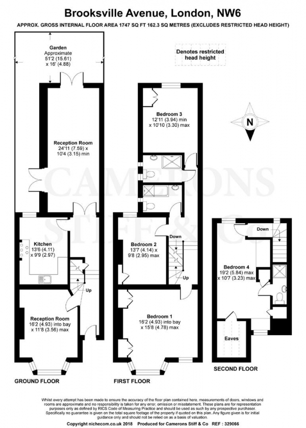 Floor Plan Image for 4 Bedroom Terraced House for Sale in Brooksville Avenue, Queens Park