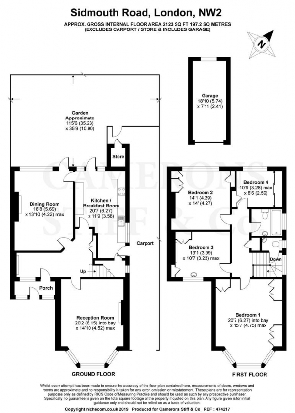 Floor Plan Image for 4 Bedroom Semi-Detached House for Sale in Sidmouth Road, Brondesbury Park