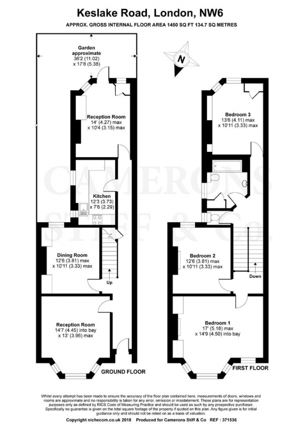 Floor Plan Image for 3 Bedroom Terraced House for Sale in Keslake Road, Queens Park