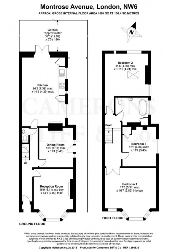 Floor Plan Image for 3 Bedroom End of Terrace House for Sale in Montrose Avenue, Queens Park