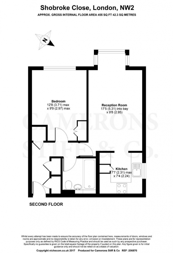 Floor Plan Image for 1 Bedroom Apartment for Sale in Katrine Court, Shobroke Close, Cricklewood