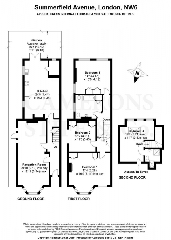 Floor Plan Image for 4 Bedroom Terraced House for Sale in Summerfield Avenue, Queens Park