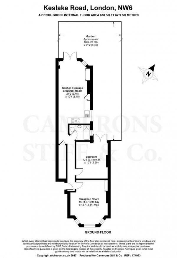 Floor Plan Image for 2 Bedroom Apartment for Sale in Keslake Road, Queens Park