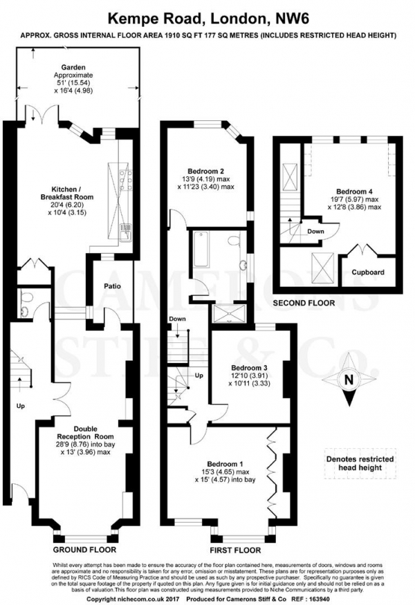 Floor Plan Image for 4 Bedroom Terraced House for Sale in Kempe Road, Queens Park