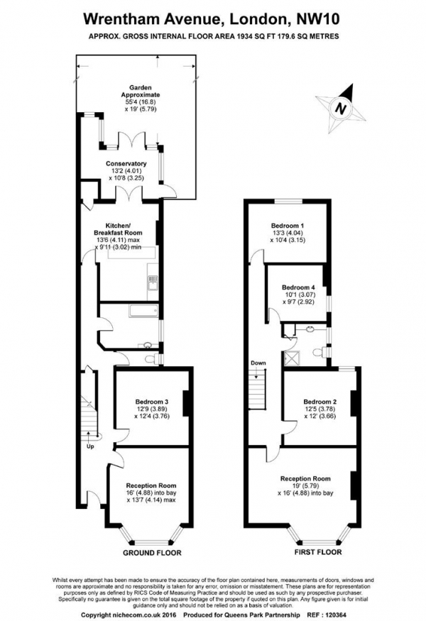 Floor Plan Image for 4 Bedroom Terraced House for Sale in Wrentham Avenue, Queens Park