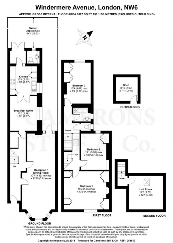 Floor Plan Image for 4 Bedroom Terraced House for Sale in Windermere Avenue, Queens Park